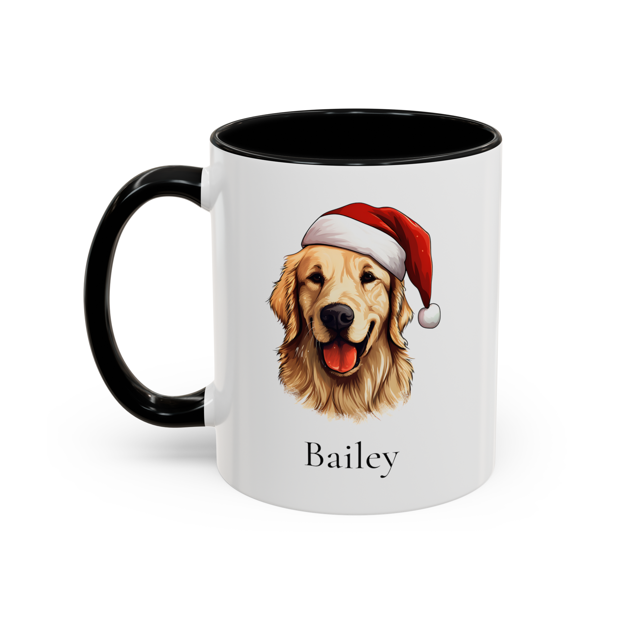 Christmas Golden Retriever Dog Coffee Mug Personalized with Your Pet's Name