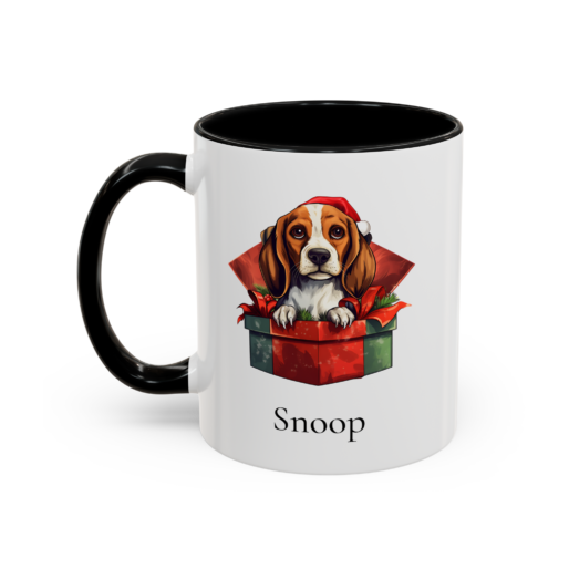 Christmas Beagle Dog Gift Box Coffee Mug Personalized with Your Pet's Name