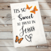 Tis so Sweet to Trust in Jesus Waffle Design Kitchen Towel
