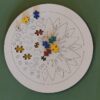White Sunflower with Autistic Puzzle Pieces