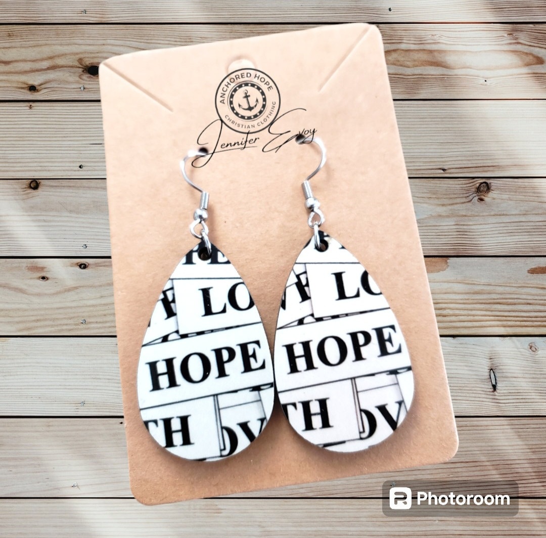 Faith Hope Love Dangle Earrings