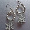 Silver Snowflake Hoop Earrings