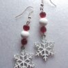 Garnet & Frost Snowflake Dangle Earrings
