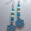 Cerulean & Seafoam Snowflake Dangle Earrings