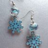 Icy Marble Snowflake Dangle Earrings
