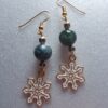 Forest & Gold Snowflake Dangle Earrings