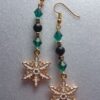 Ebony & Deep Teal Snowflake Dangle Earrings