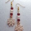 Garnet & Crystal Snowflake Dangle Earrings