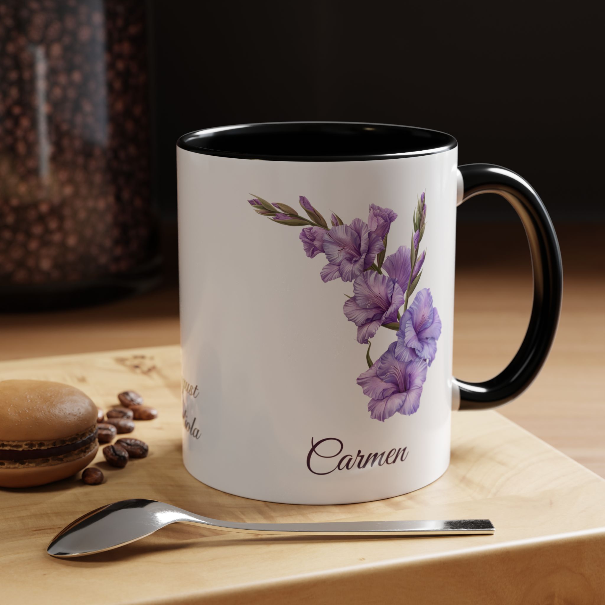 August Gladiola Birth Month Flower Mug Personalized With Any Name - Image 5