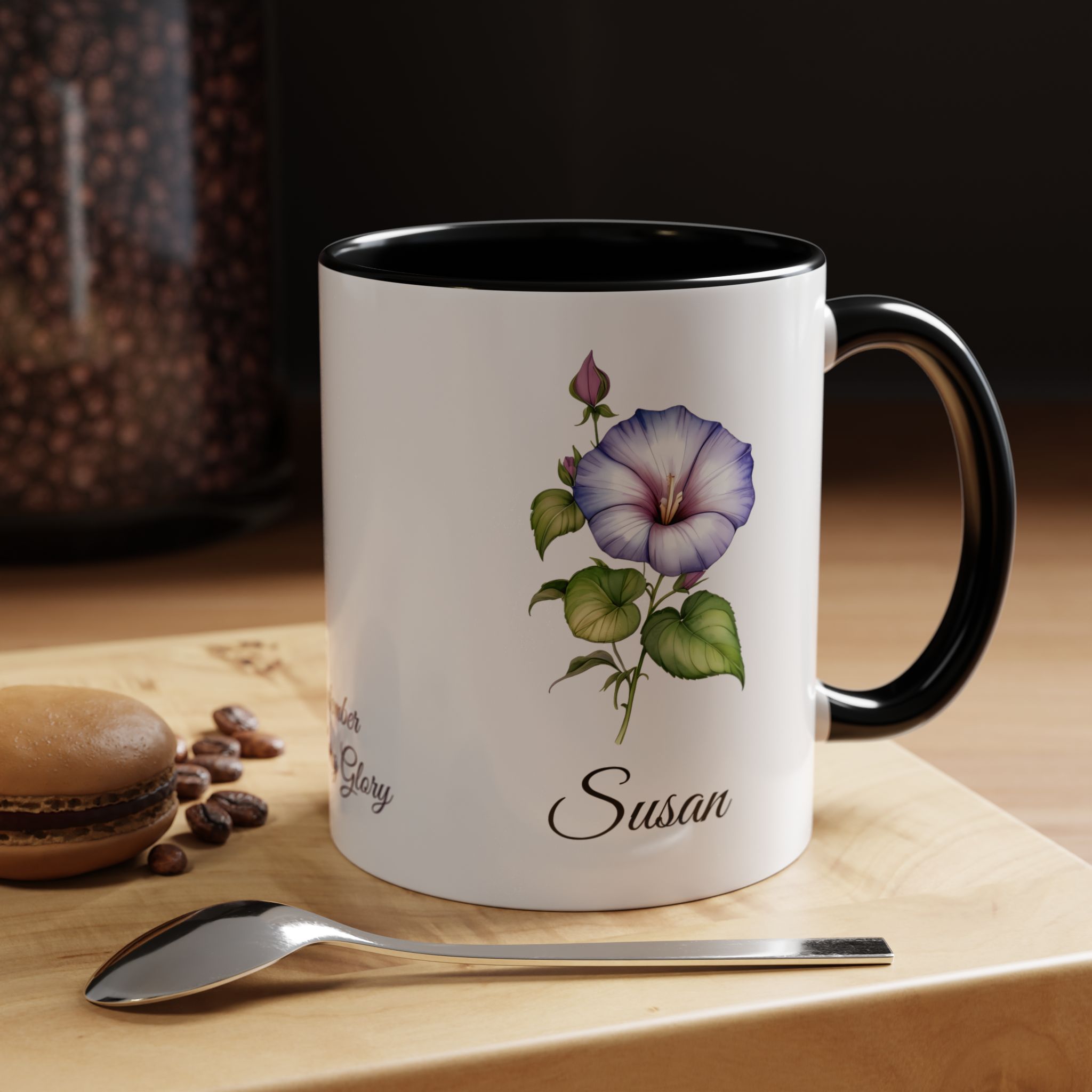 September Morning Glory Birth Month Flower Mug Personalized With Any Name - Image 6