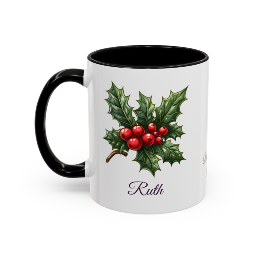 December Holly Birth Month Flower Mug Personalized With Any Name