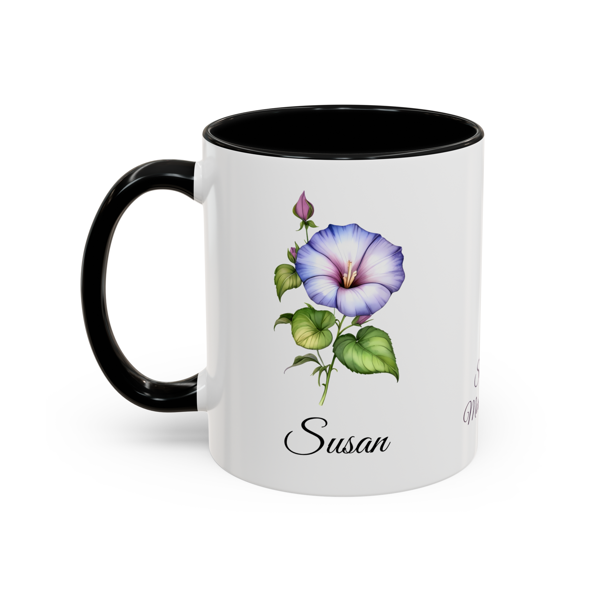September Morning Glory Birth Month Flower Mug Personalized With Any Name