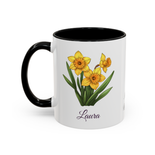 March Daffodil Birth Month Flower Mug Personalized With Any Name