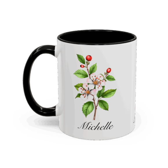 May Hawthorn Birth Month Flower Mug Personalized With Any Name