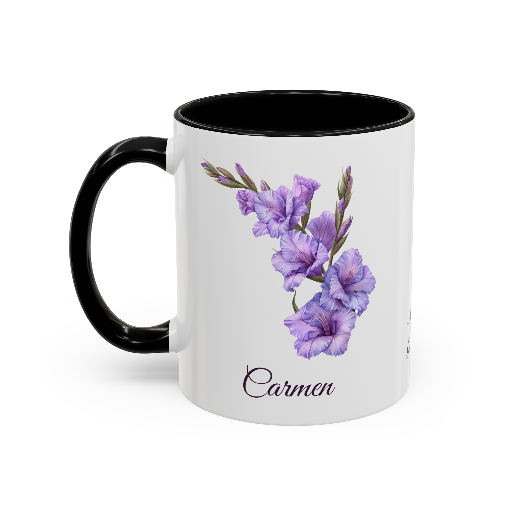 August Gladiola Birth Month Flower Mug Personalized With Any Name