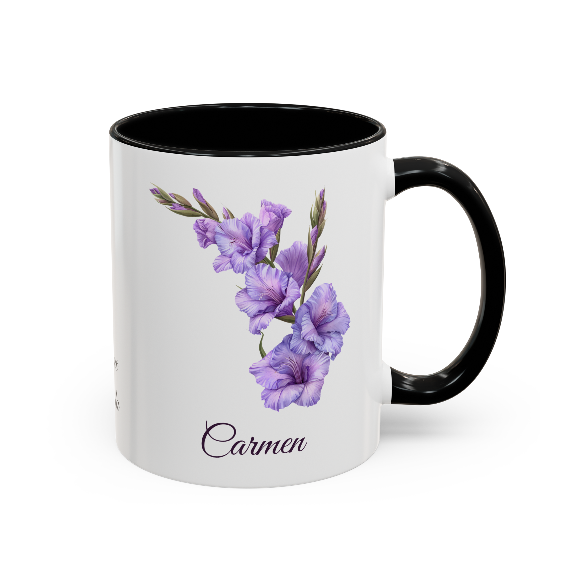 August Gladiola Birth Month Flower Mug Personalized With Any Name - Image 3