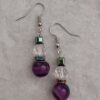 Crystal & Amethyst Snowman Dangle Earrings