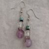 Crystal & Lilac Snowman Dangle Earrings