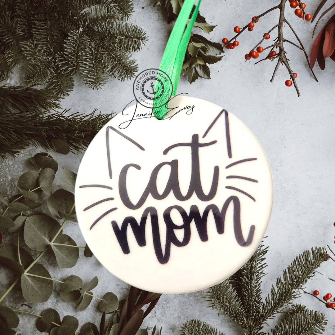 Cat Mom Christmas Ornament