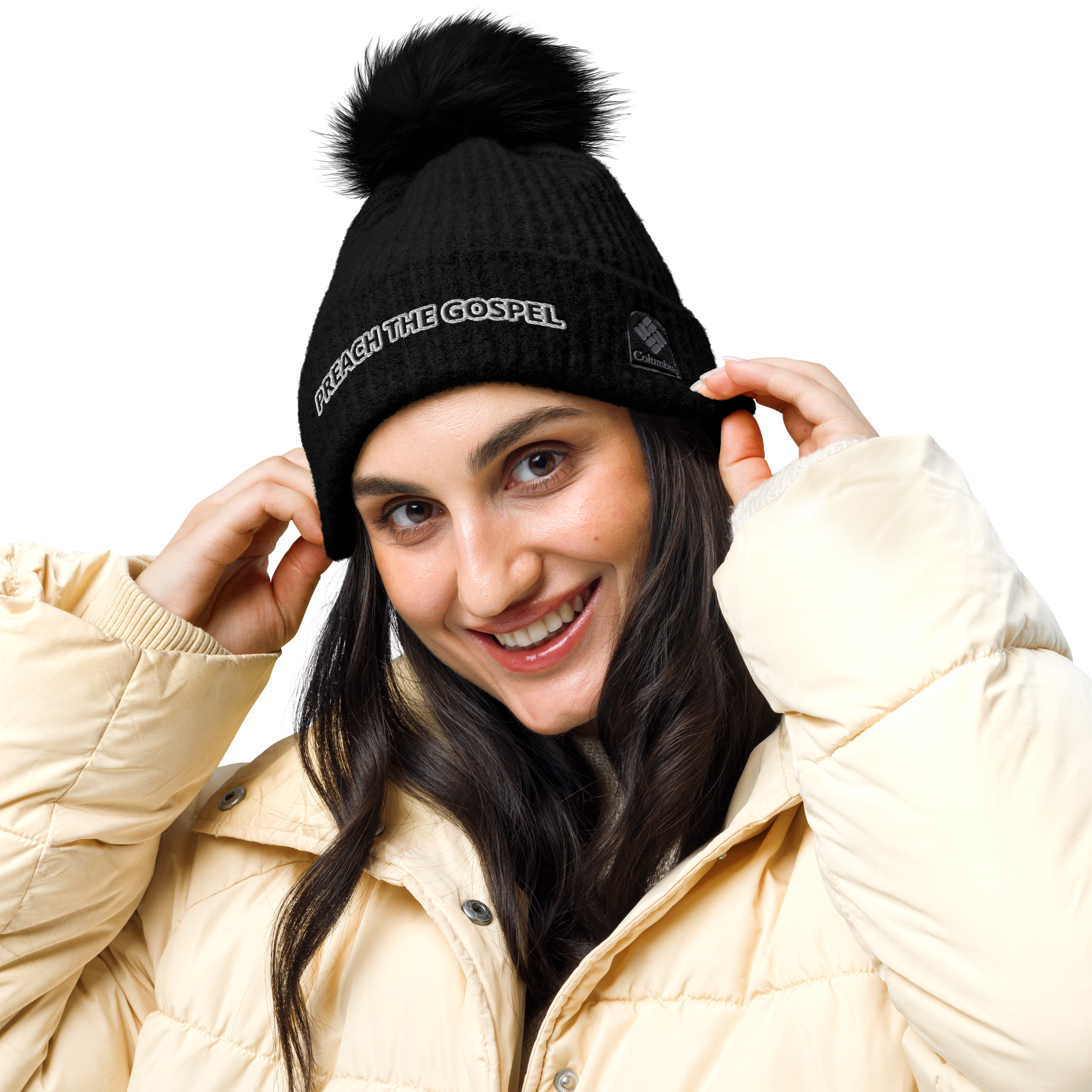 Columbia Brand "Preach the Gospel" Embroidered Pom-Pom Beanie - Image 2