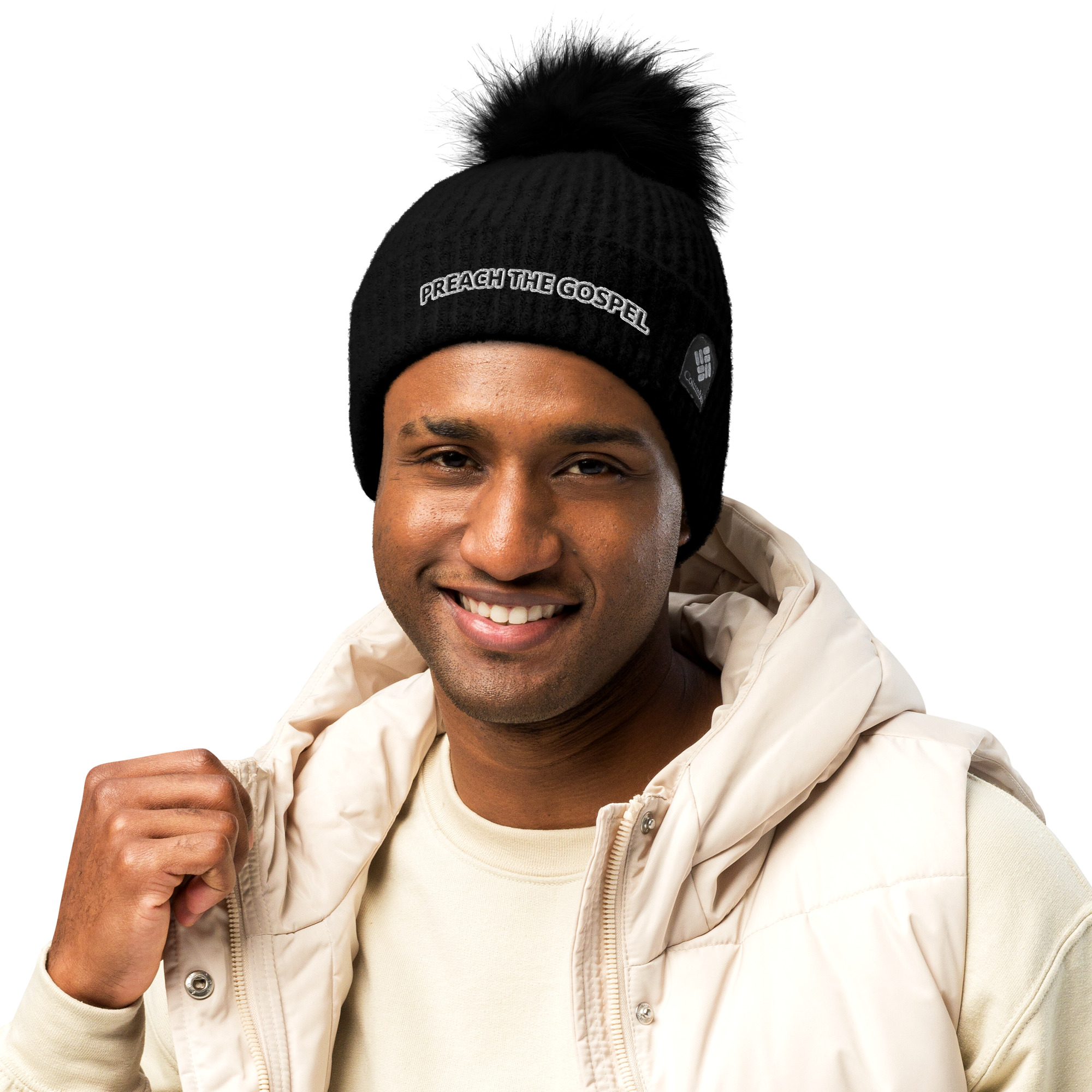 Columbia Brand "Preach the Gospel" Embroidered Pom-Pom Beanie - Image 5