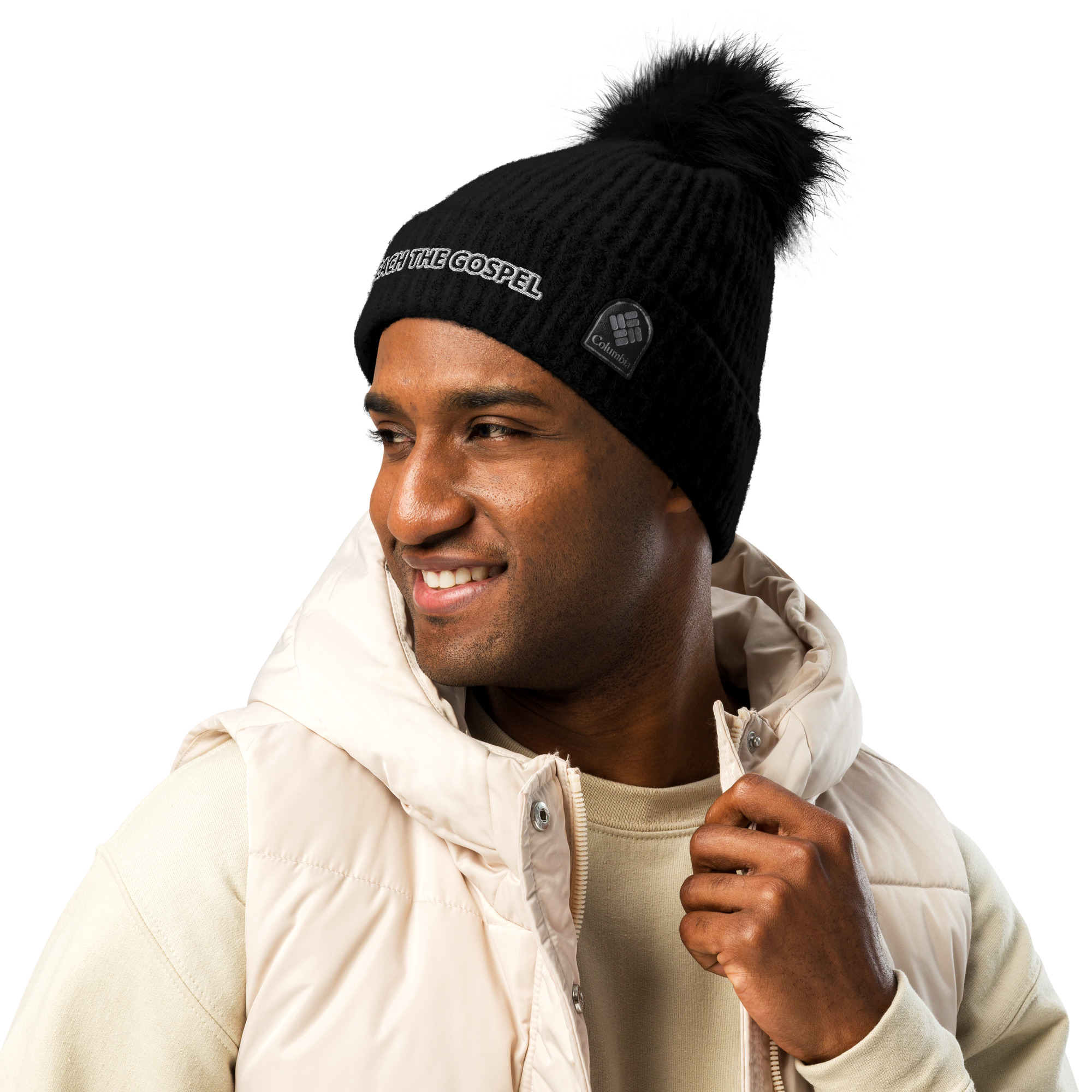 Columbia Brand "Preach the Gospel" Embroidered Pom-Pom Beanie - Image 6