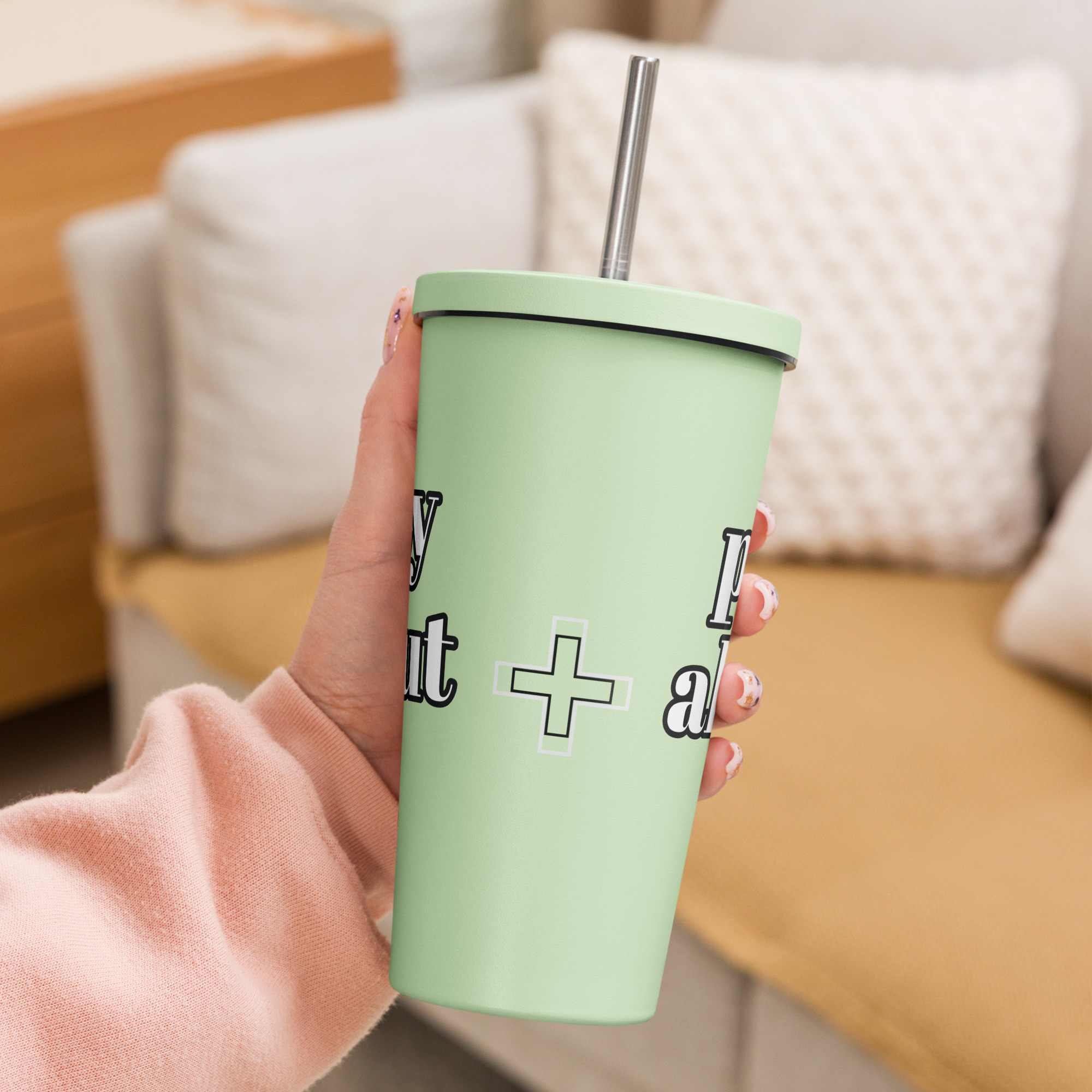 Pray About It Insulated Christian Tumbler with a Straw - Image 13
