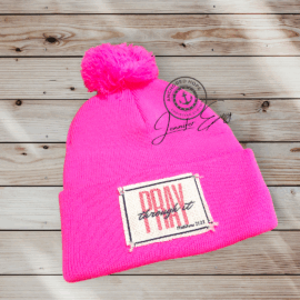 Christian Pink Beanie Hat for the winter season