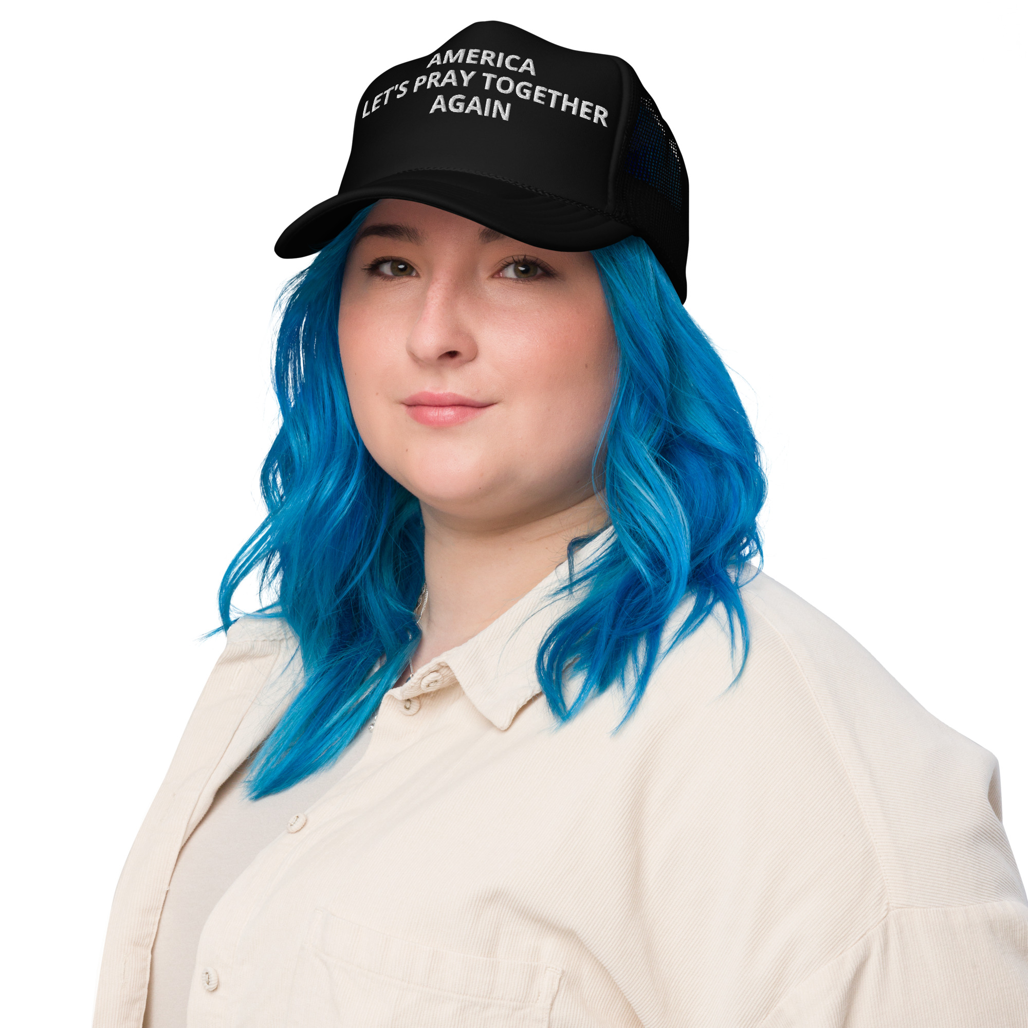 America Let's Pray Together Again Foam Trucker Hat - Image 2
