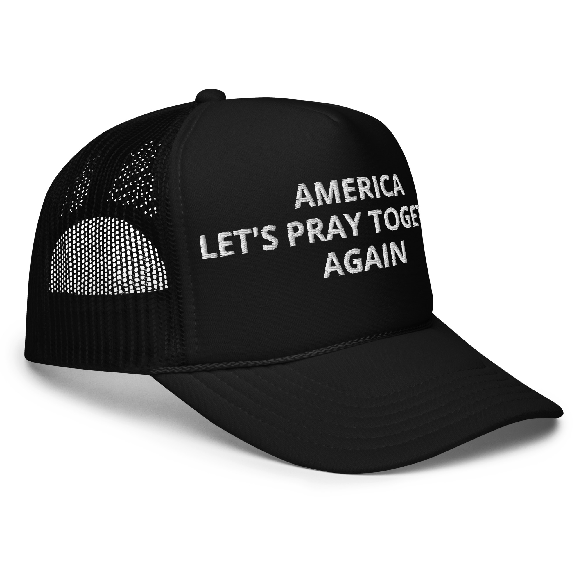 America Let's Pray Together Again Foam Trucker Hat - Image 8