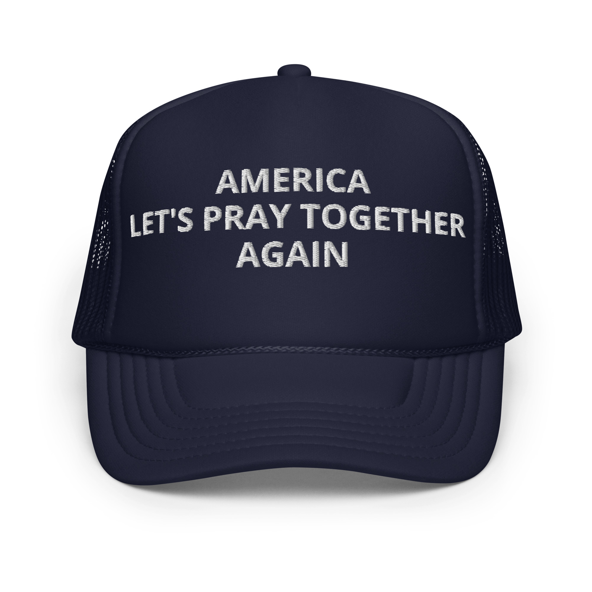 America Let's Pray Together Again Foam Trucker Hat - Image 9