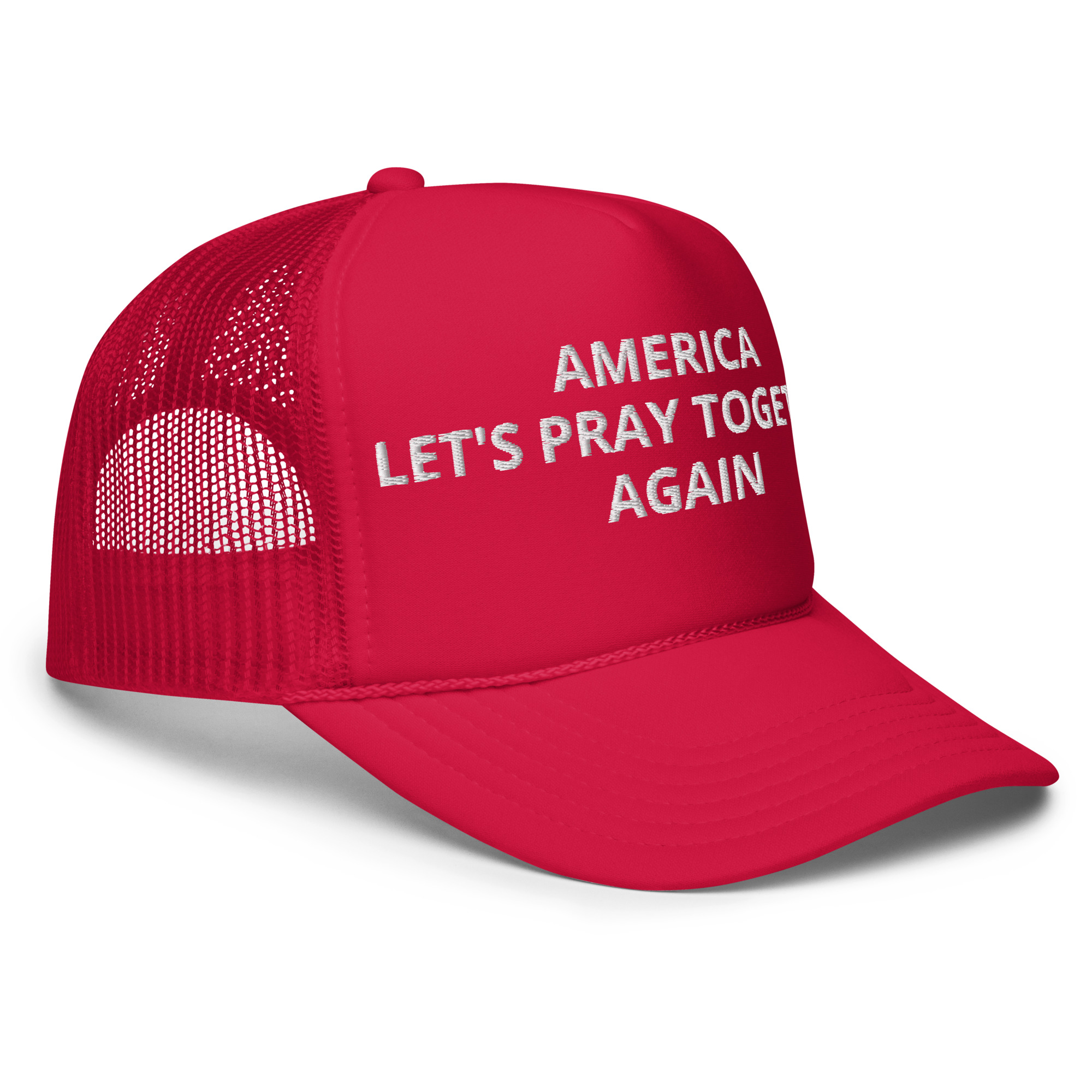 America Let's Pray Together Again Foam Trucker Hat - Image 13