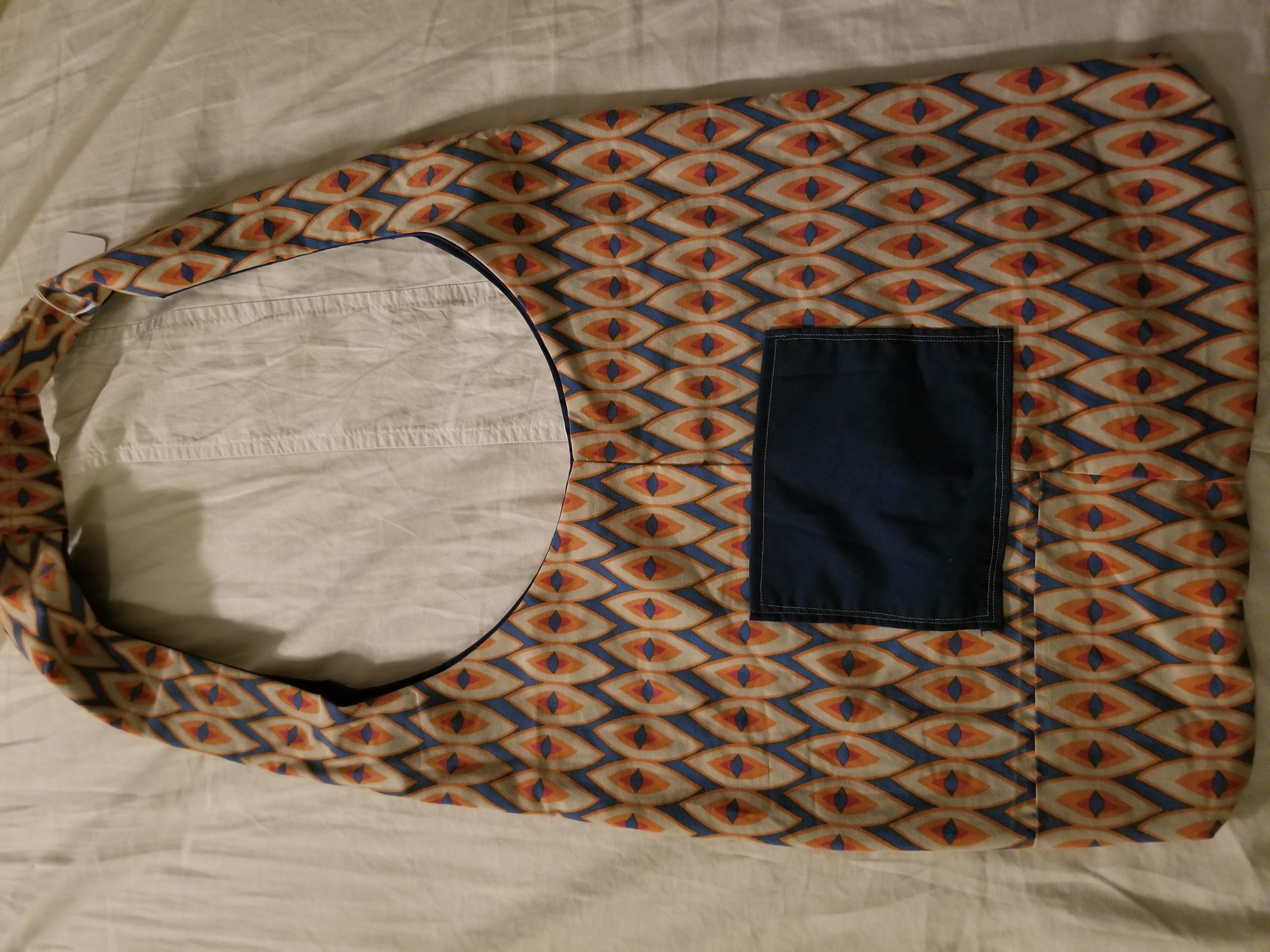 hobo style bag blue and orange