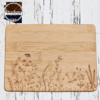 Wildflowers, Country-Etched Bamboo Cutting Board – 8.75 x 6.875 inches