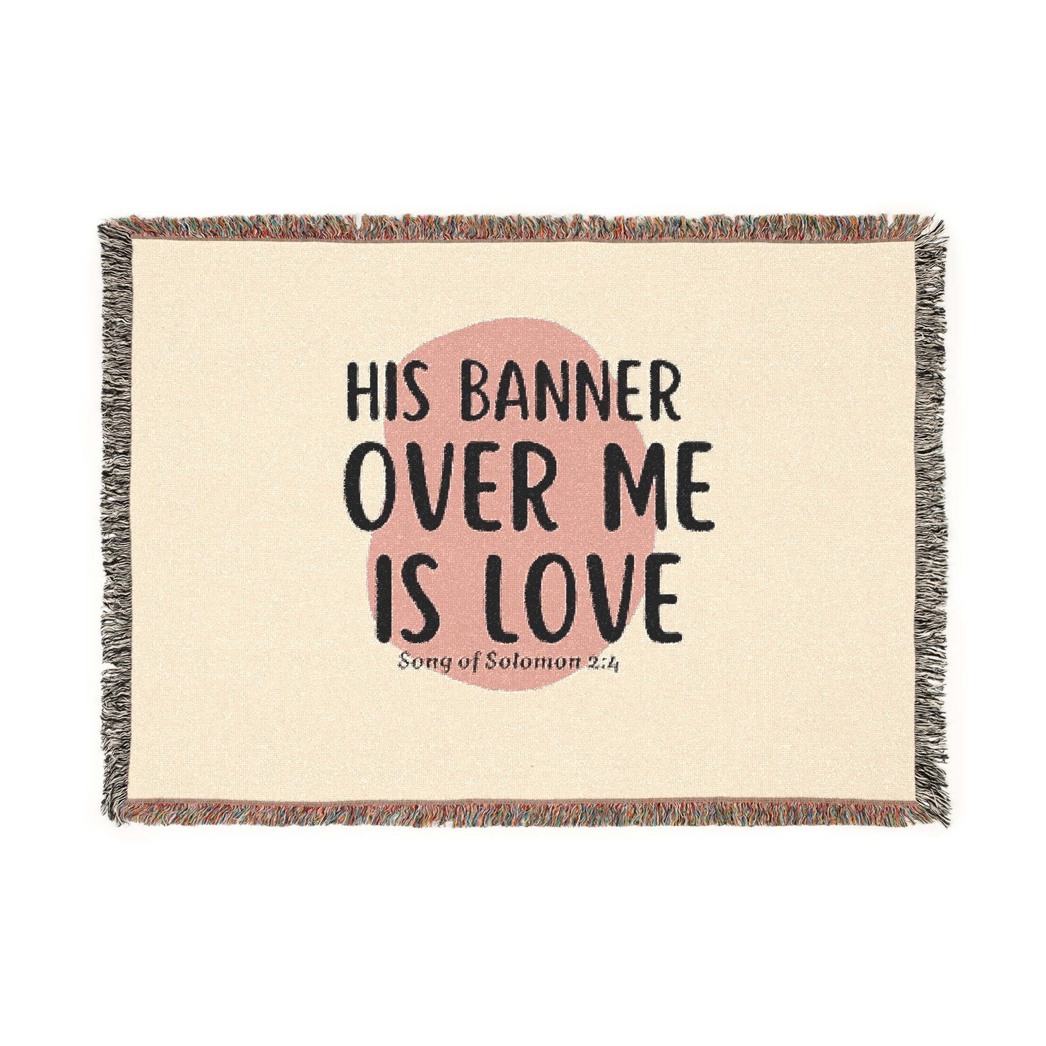 Personalized His Banner Over Me Is Love Christian Woven Blanket