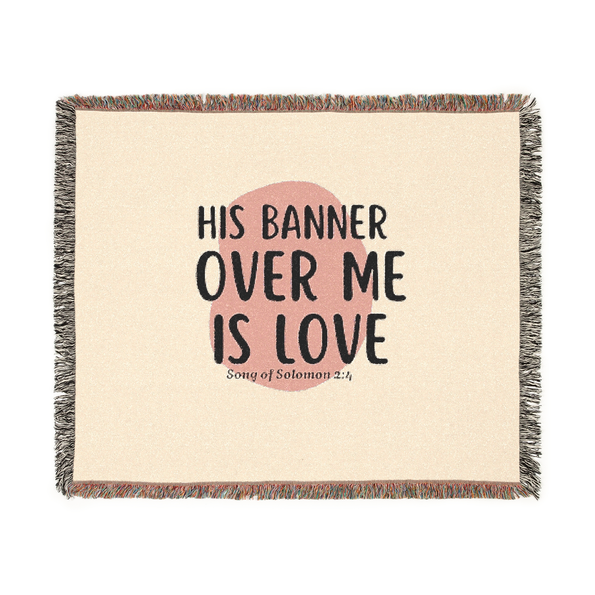 Personalized His Banner Over Me Is Love Christian Woven Blanket - Image 3