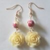 Cream Rose Dangle Earrings