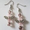 Pink Gradient Butterfly Dangle Earrings