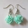 Mint Rose Dangle Earrings