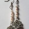 Gray Rose Dangle Earrings