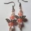 Coral Butterfly Dangle Earrings