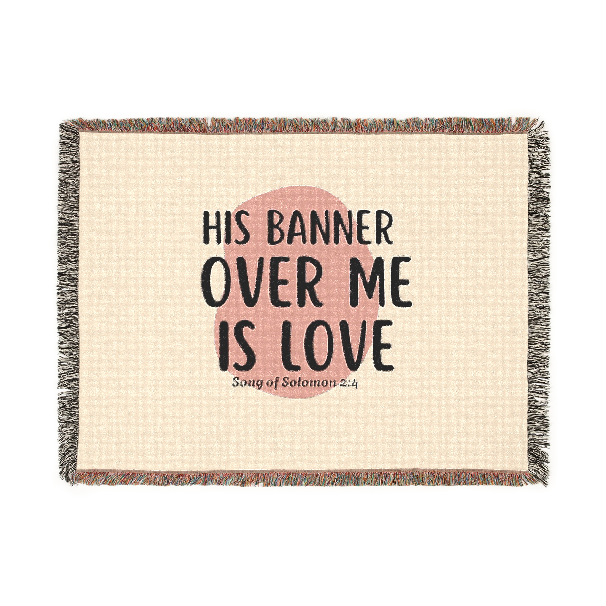 Personalized His Banner Over Me Is Love Christian Woven Blanket - Image 5