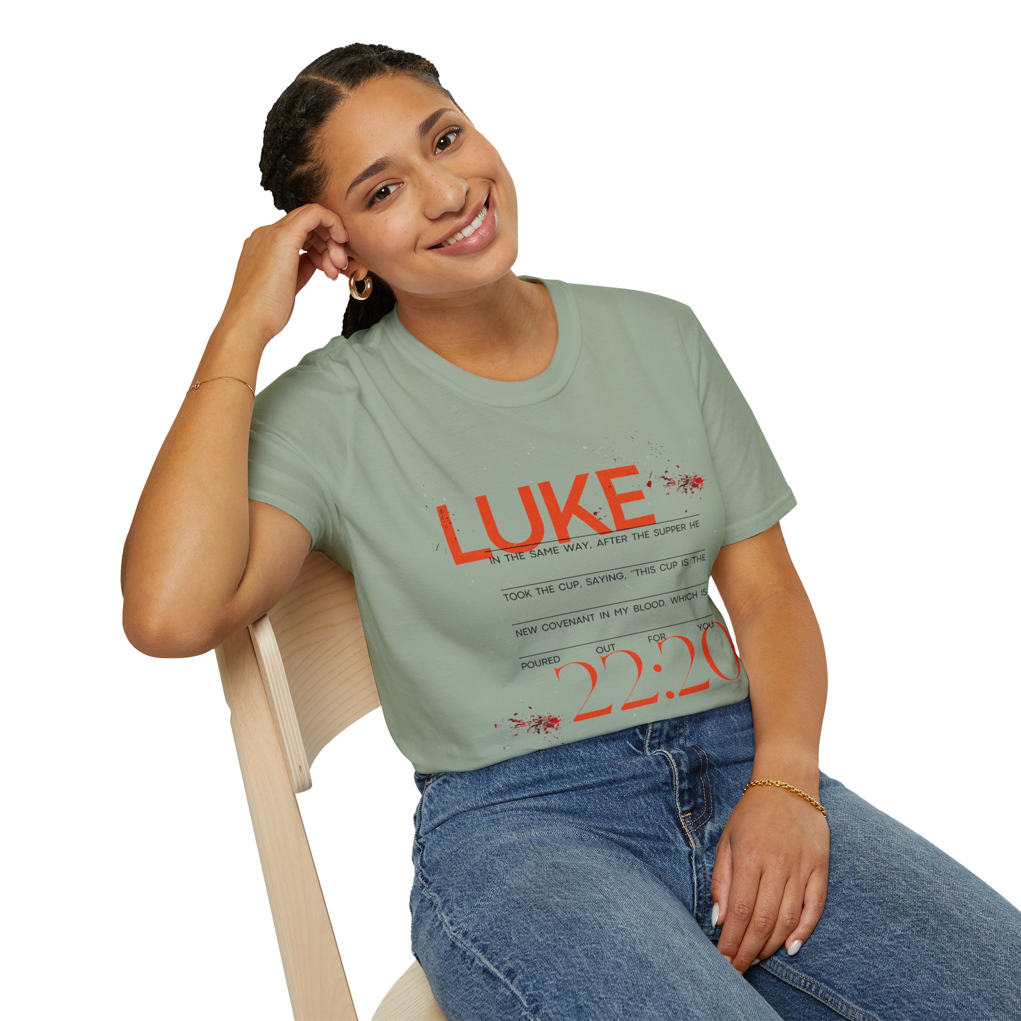 Luke 22:20 Unisex Soft Style Easter Christian T-Shirt - Image 5