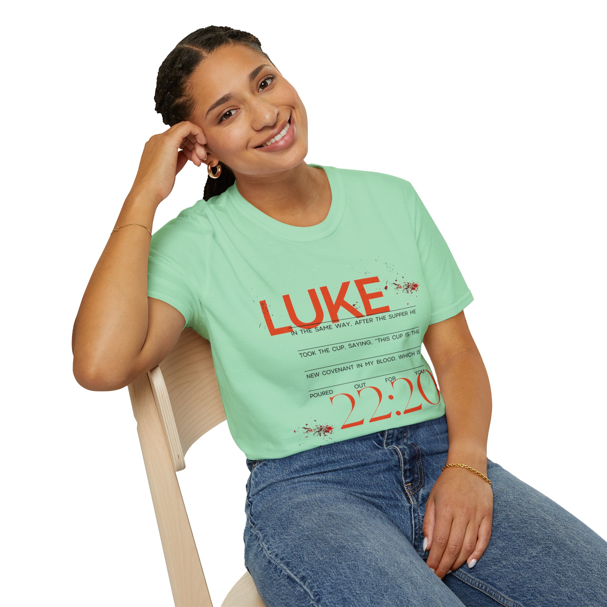 Luke 22:20 Unisex Soft Style Easter Christian T-Shirt - Image 6