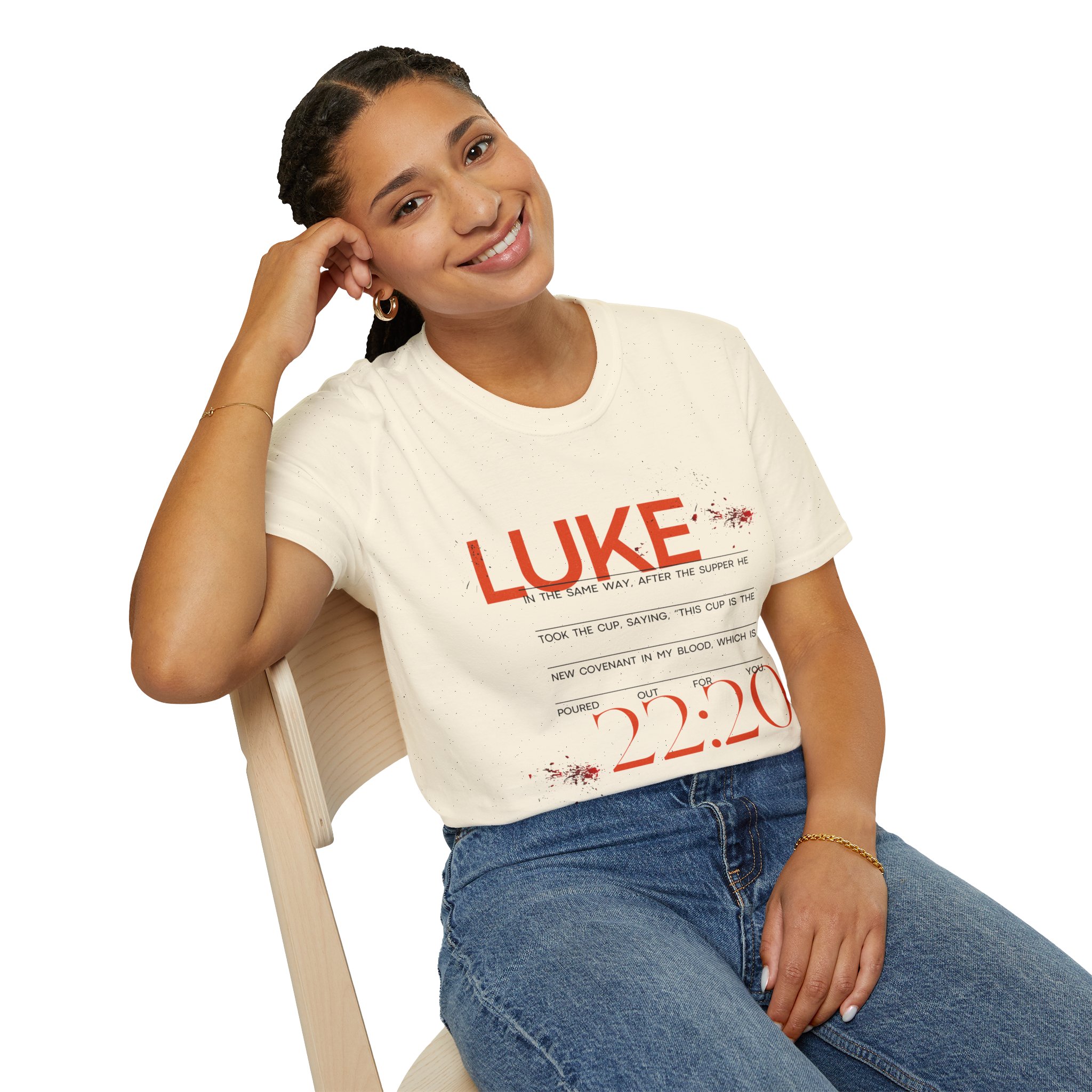 Luke 22:20 Unisex Soft Style Easter Christian T-Shirt - Image 4