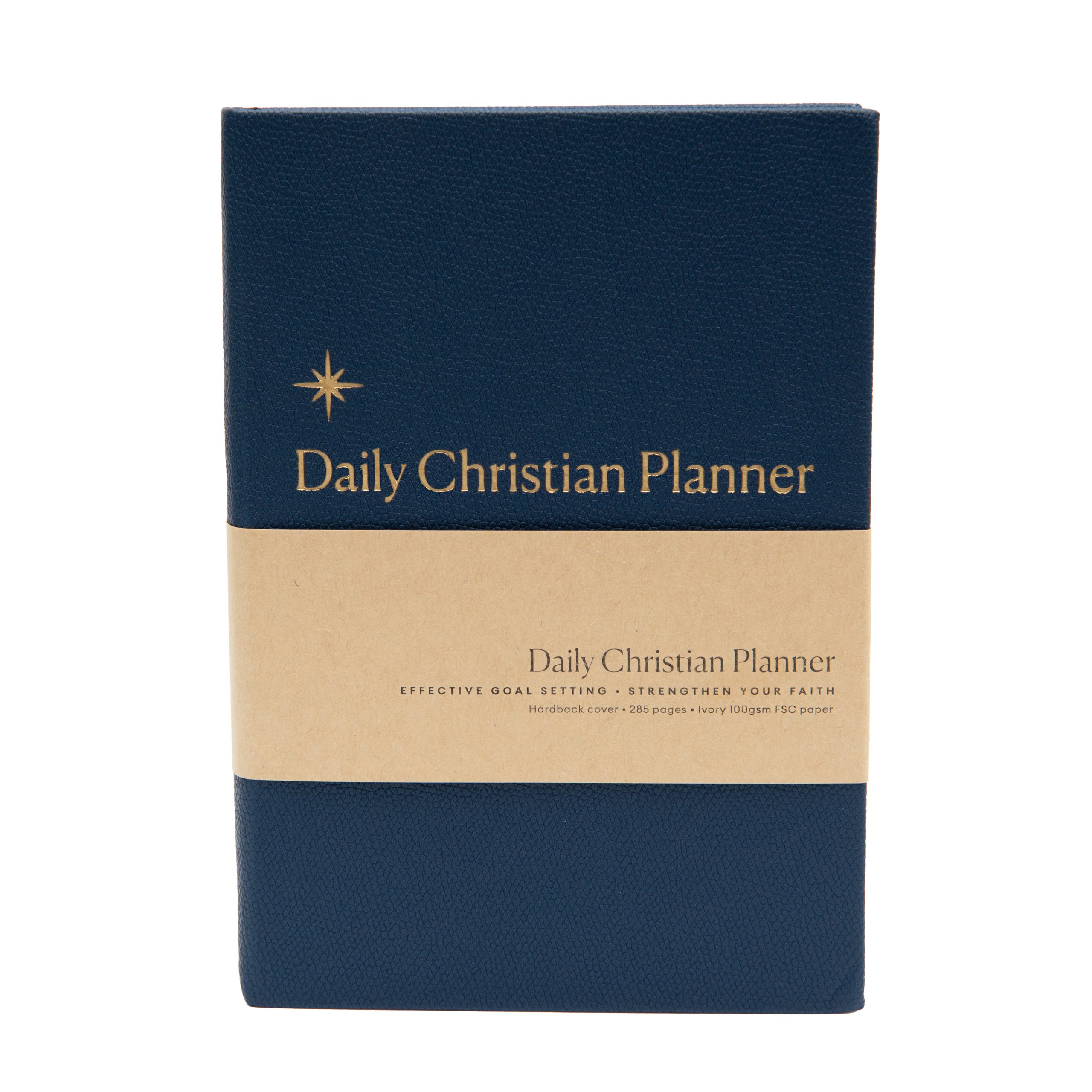 Daily Christian Planner & Goal Setter (Navy PU Leather)