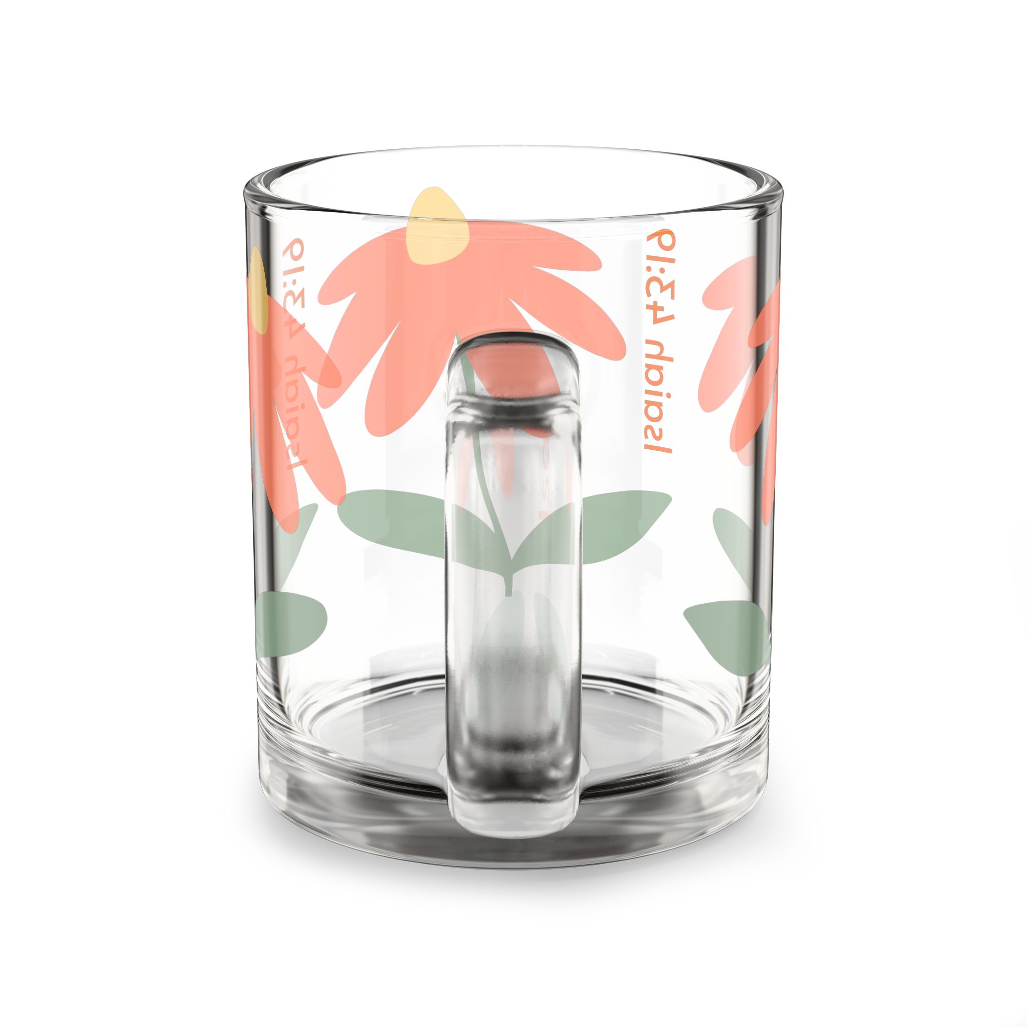 Isaiah 43:19 Floral Glass Mug, 10oz - Image 4