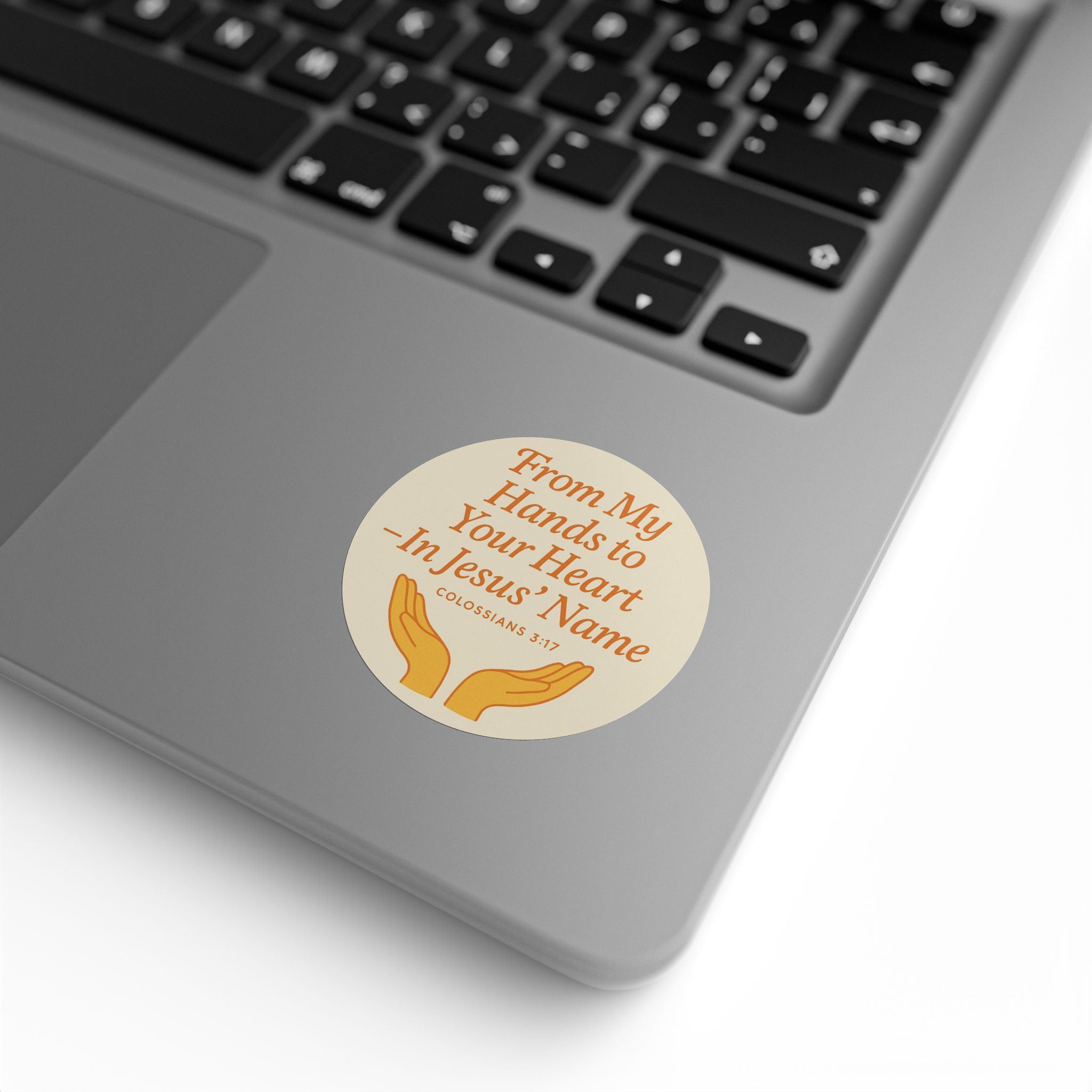 From My Hands To Your Heart – Round Sticker Roll for Small Christian Business Packaging - Image 11
