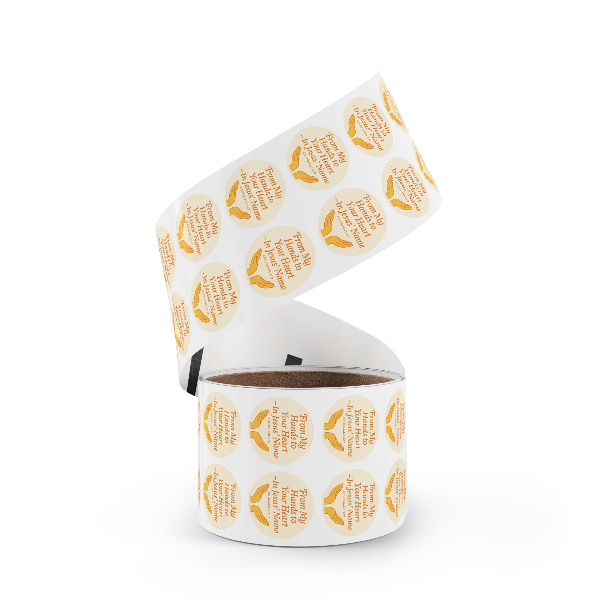 From My Hands To Your Heart – Round Sticker Roll for Small Christian Business Packaging - Image 17