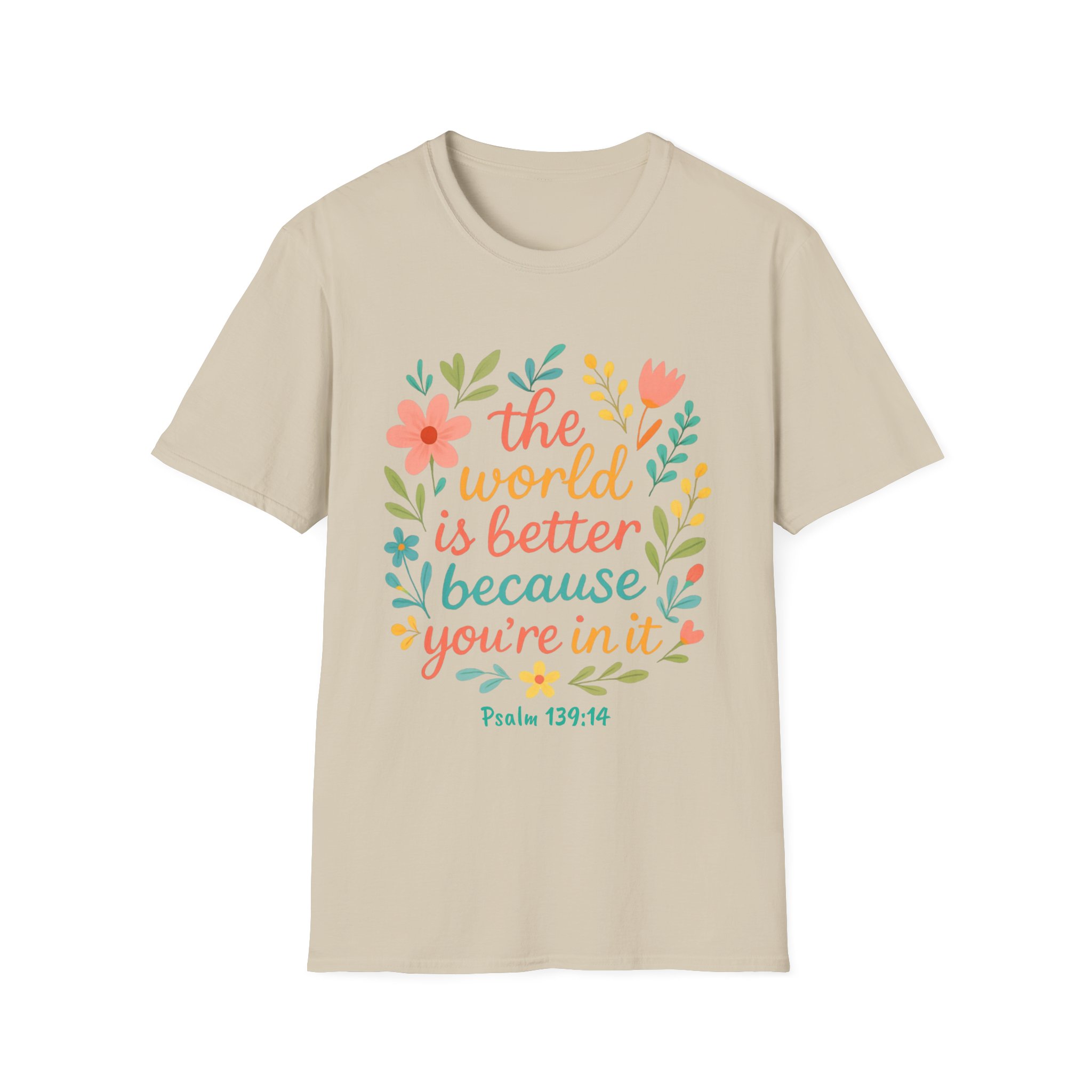 Personalized The World Is Better Because You’re In It Softstyle T-Shirt - Image 34